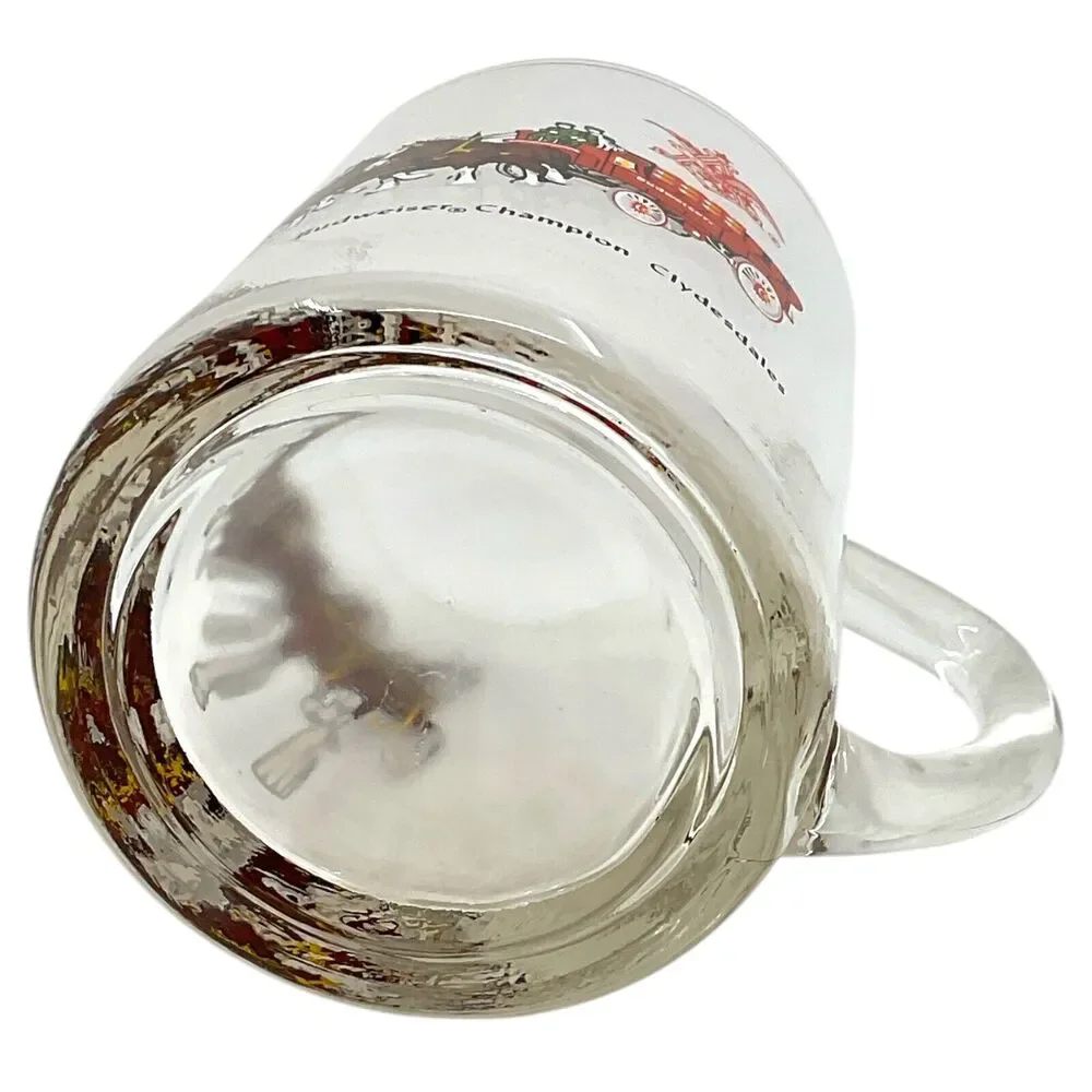 Vintage Budweiser Champion Clydesdales Beer Mug Glass Stein Anheuser Busch‎